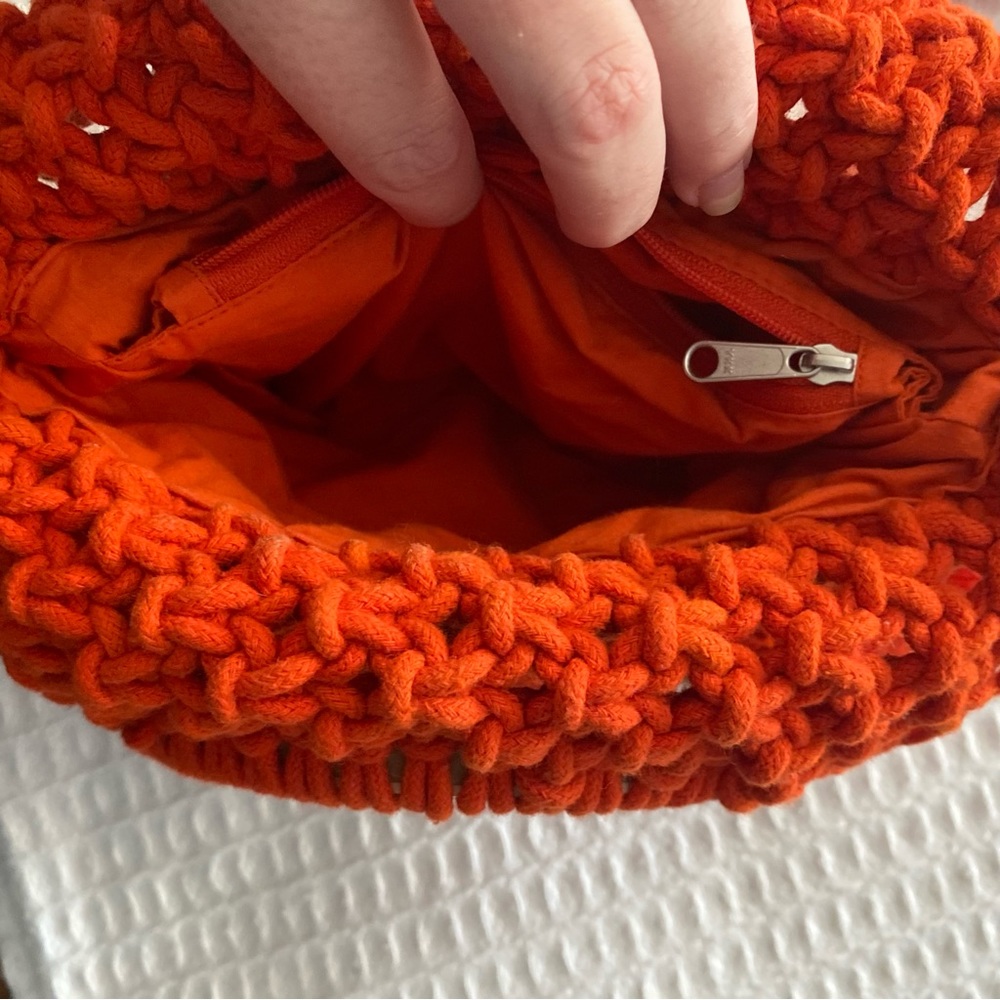 Cleobella macrame orange Monaco woven bag - Picture 7 of 9